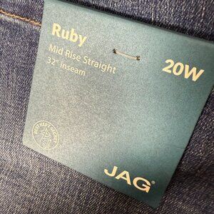JAG JEANS Ruby Mid Rise Straight, Thorne Blue 20W/32 NWT
